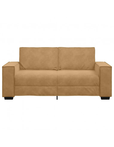 Divano a 2 Posti Marrone 140 cm in Velluto