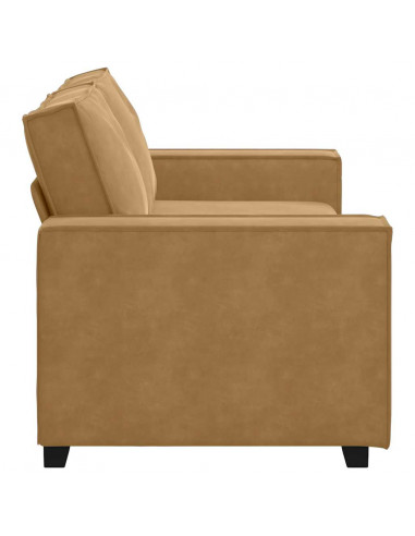 Divano a 2 Posti Marrone 140 cm in Velluto