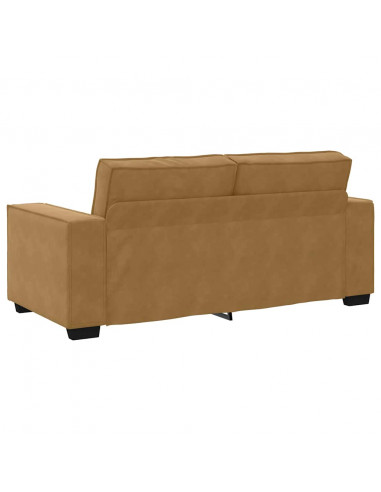 Divano a 2 Posti Marrone 140 cm in Velluto