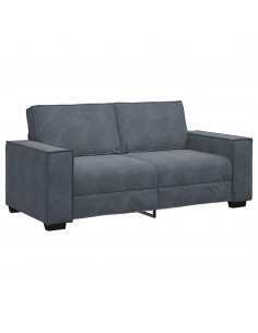 Divano a 2 Posti grigio scuro140 cm in Velluto