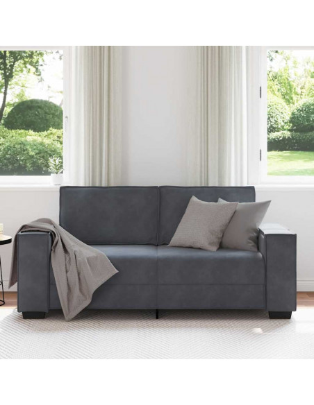 Divano a 2 Posti grigio scuro140 cm in Velluto