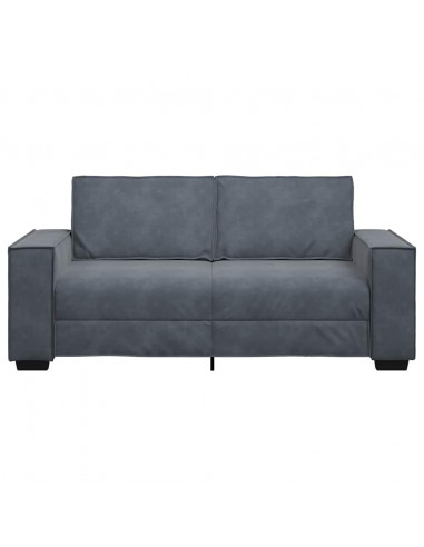 Divano a 2 Posti grigio scuro140 cm in Velluto