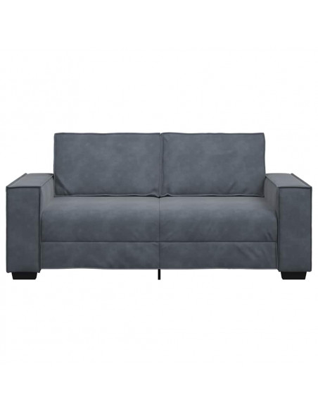 Divano a 2 Posti grigio scuro140 cm in Velluto