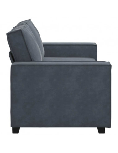 Divano a 2 Posti grigio scuro140 cm in Velluto