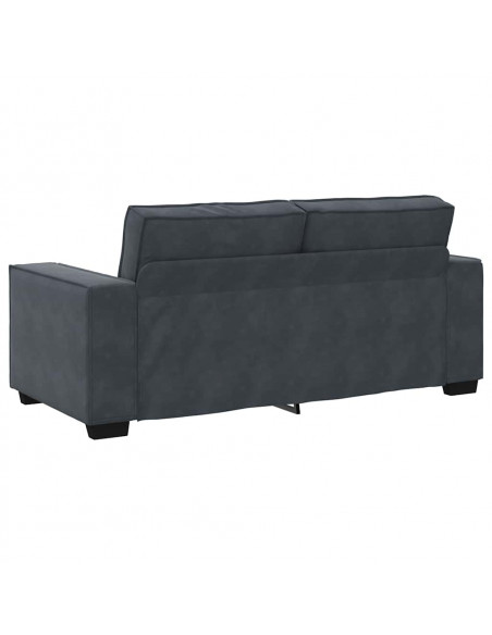 Divano a 2 Posti grigio scuro140 cm in Velluto