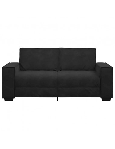 Divano a 2 Posti Nero 140 cm in Velluto