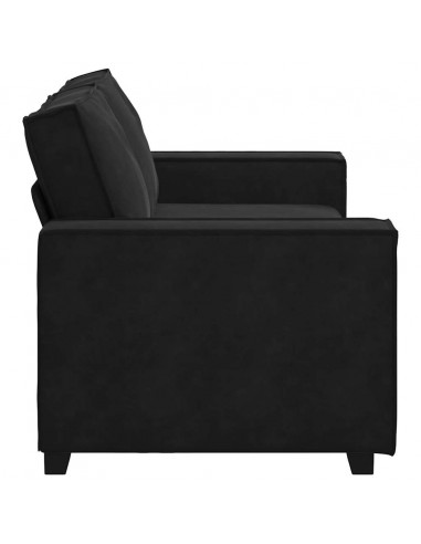 Divano a 2 Posti Nero 140 cm in Velluto