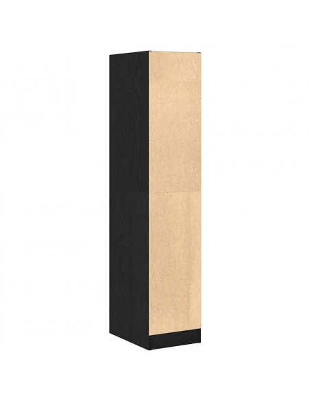 Armadietto da Farmacia Rovere Nero 30x41x144,5 cm in Truciolato