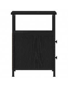 Comodino Rovere Nero 34x35,5x50 cm in Legno Multistrato