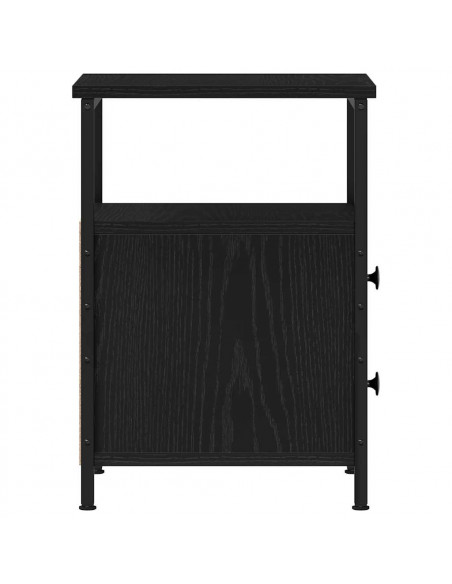 Comodino Rovere Nero 34x35,5x50 cm in Legno Multistrato