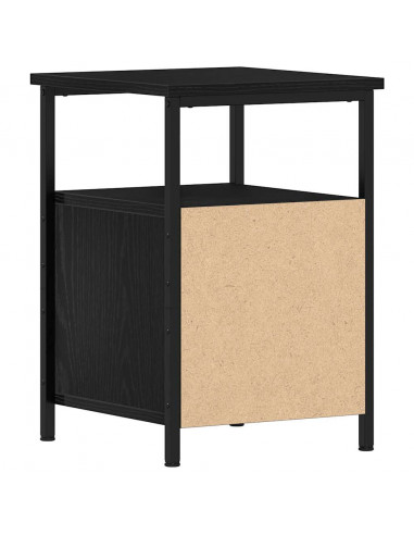 Comodino Rovere Nero 34x35,5x50 cm in Legno Multistrato