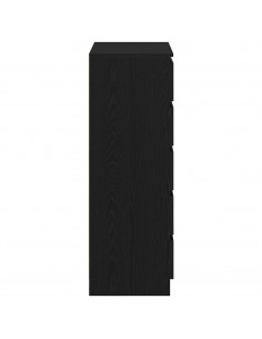 Cassettiera Rovere Nero 60x36x103 cm in Legno Multistrato