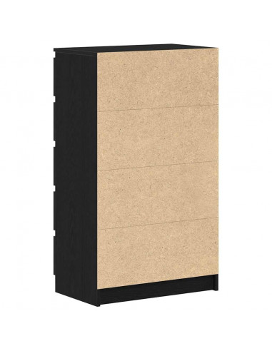 Cassettiera Rovere Nero 60x36x103 cm in Legno Multistrato