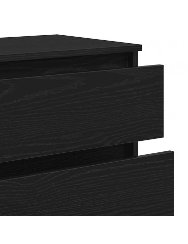 Cassettiera Rovere Nero 60x36x103 cm in Legno Multistrato