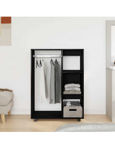 Armadio Rovere Rovere Nero 80x40x110 cm in Legno Multistrato 2