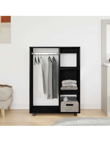 Armadio Rovere Rovere Nero 80x40x110 cm in Legno Multistrato