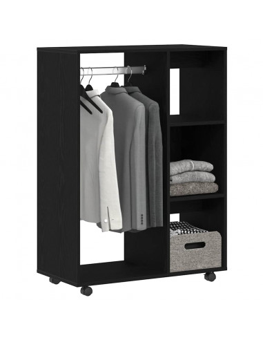 Armadio Rovere Rovere Nero 80x40x110 cm in Legno Multistrato