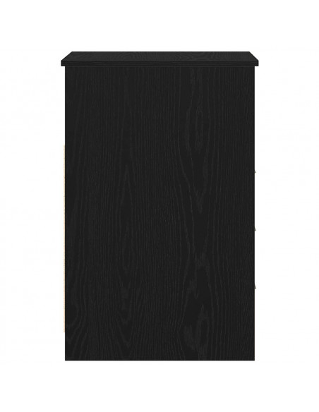 Cassettiera Rovere Nero 40x50x76 cm in Legno Multistrato