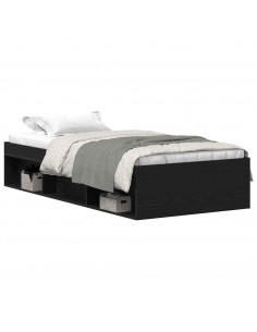 Giroletto senza Materasso Rovere Nero 100x200 cm in Truciolato