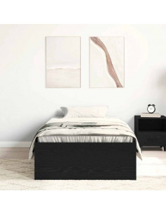 Giroletto senza Materasso Rovere Nero 100x200 cm in Truciolato 2