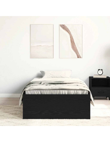 Giroletto senza Materasso Rovere Nero 100x200 cm in Truciolato