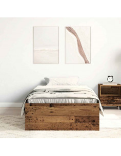 Giroletto senza Materasso Legno Antico 75x190 cm in Truciolato 2