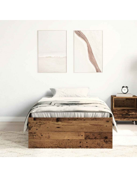 Giroletto senza Materasso Legno Antico 75x190 cm in Truciolato