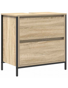 Set Mobili da Bagno 2 pz Rovere Sonoma in Legno Multistrato