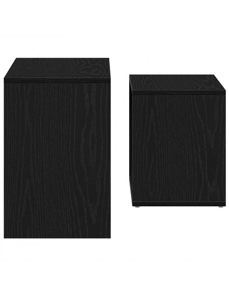 Tavolini da Salotto 2 pz Rovere Nero in Legno Multistrato