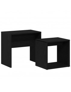 Tavolini da Salotto 2 pz Rovere Nero in Legno Multistrato 2