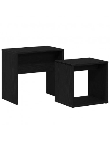 Tavolini da Salotto 2 pz Rovere Nero in Legno Multistrato