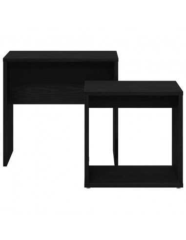 Tavolini da Salotto 2 pz Rovere Nero in Legno Multistrato