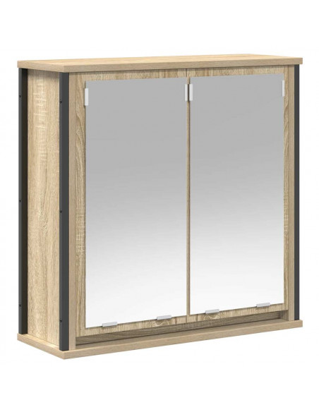 Set Mobili da Bagno 2 pz Rovere Sonoma in Legno Multistrato