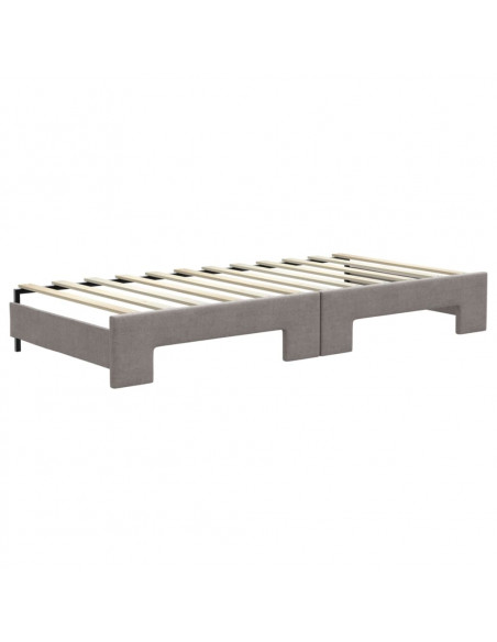 Divano Letto Estraibile con Cassetti Tortora 100x200 cm Tessuto