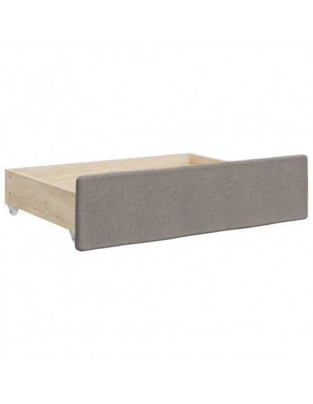Divano Letto Estraibile con Cassetti Tortora 100x200 cm Tessuto
