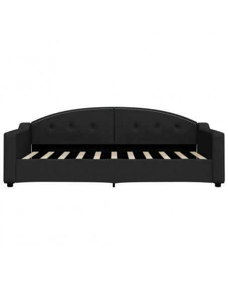 Divano Letto Estraibile con Cassetti Nero 90x190 cm in Tessuto