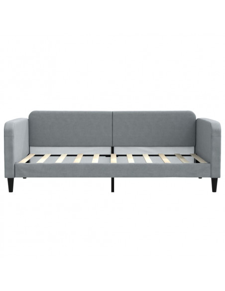 Divano Letto Estraibile Cassetti Grigio Chiaro 90x190cm Tessuto