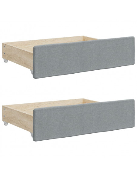 Divano Letto Estraibile Cassetti Grigio Chiaro 90x190cm Tessuto