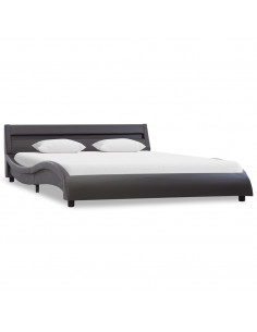 Giroletto con LED Grigio in Similpelle 160x200 cm 2