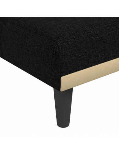 Divano Letto a L Nero 255x140x70 cm in Tessuto