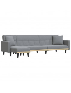 Divano Letto a L Grigio Chiaro 275x140x70 cm in Tessuto