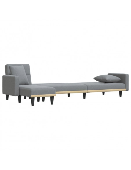 Divano Letto a L Grigio Chiaro 275x140x70 cm in Tessuto