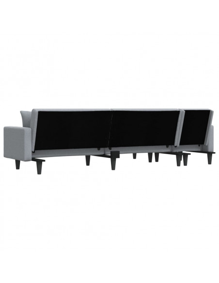 Divano Letto a L Grigio Chiaro 275x140x70 cm in Tessuto
