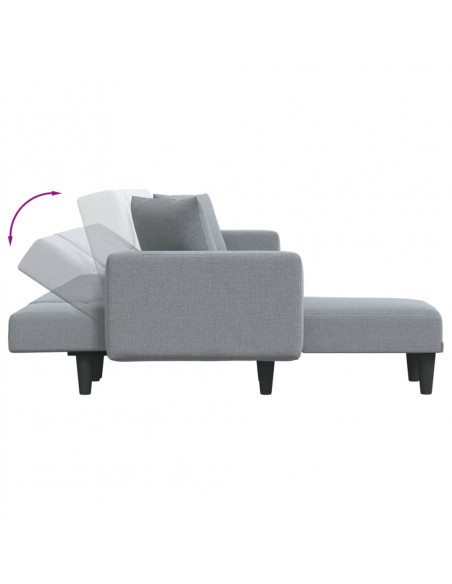 Divano Letto a L Grigio Chiaro 275x140x70 cm in Tessuto