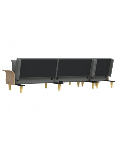 Divano Letto a L Grigio Scuro 279x140x70 cm in Tessuto