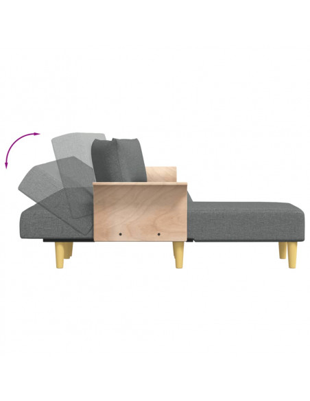 Divano Letto a L Grigio Scuro 279x140x70 cm in Tessuto