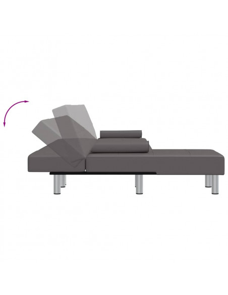 Divano Letto a L Grigio 255x140x70 cm in Similpelle