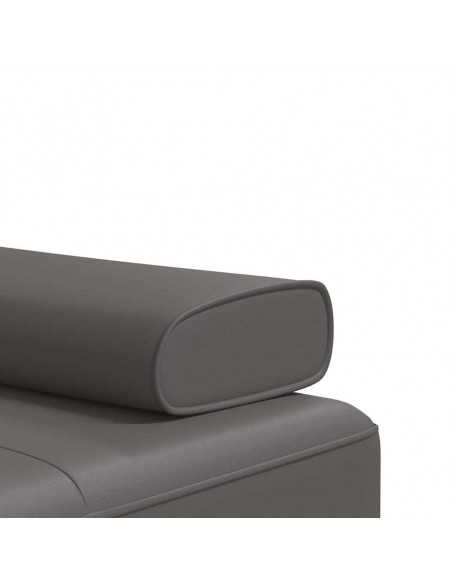 Divano Letto a L Grigio 255x140x70 cm in Similpelle