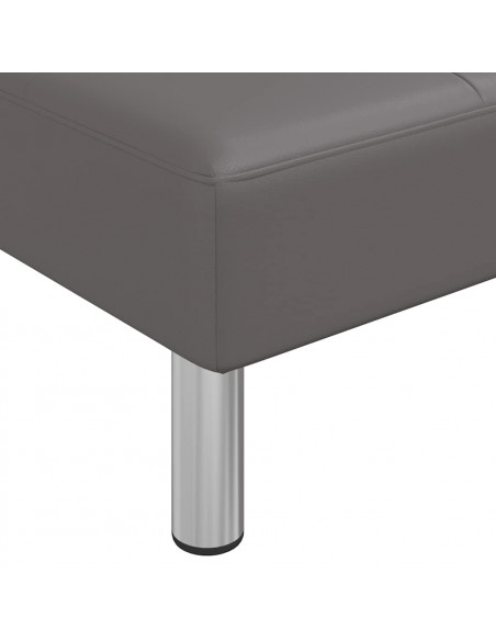 Divano Letto a L Grigio 255x140x70 cm in Similpelle