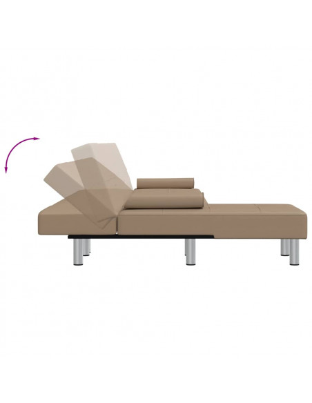 Divano Letto a L Cappuccino 255x140x70 cm in Similpelle